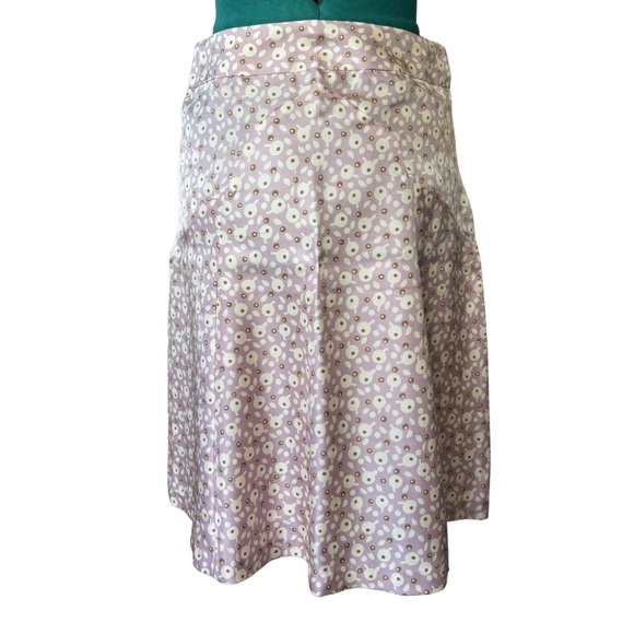EUC Marc Jacobs A-Line Skirt - Purple and White Abstract Silk Floral size 6 - Picture 2 of 5
